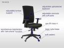 Scaun de birou ergonomic, rotativ KB-8922B negru
