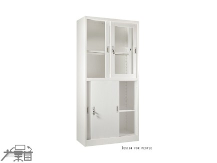 Dulap metalic 2 compartimente, fronturi din sticla, XD-015