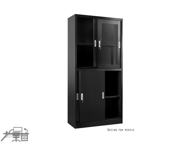 Dulap metalic 2 compartimente, fronturi din sticla, XD-015