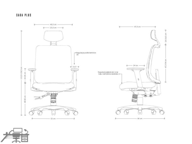 Scaun ergonomic operational SAGA